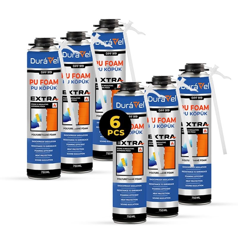 Duravel PU Foam Sealant, Extra Strength Polyurethane Foam, Professional Grade, 750ml (Pack of 6) - Image 2